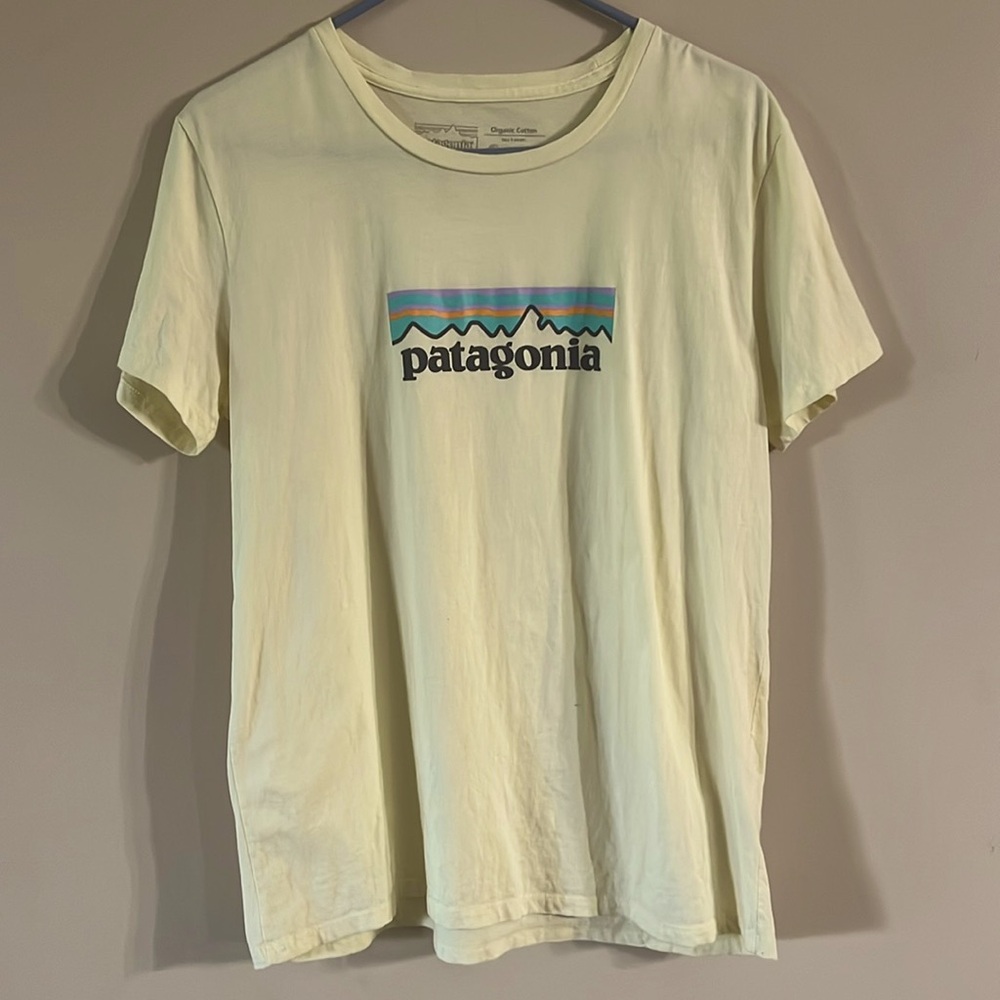 Patagonia Organic Cotton Yellow T Shirt Size L